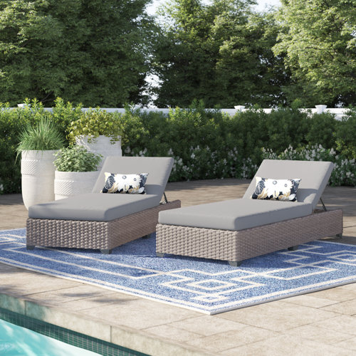 Sol 72 Outdoor™ Rockport 78'' Long Reclining Chaise Lounge Set with